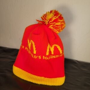 Vintage McDonald's knitted Pom Beanie collectible or promotional staff item